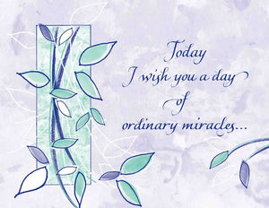 Today I wish you a day of ordinary miracles...